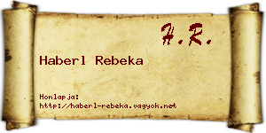 Haberl Rebeka névjegykártya